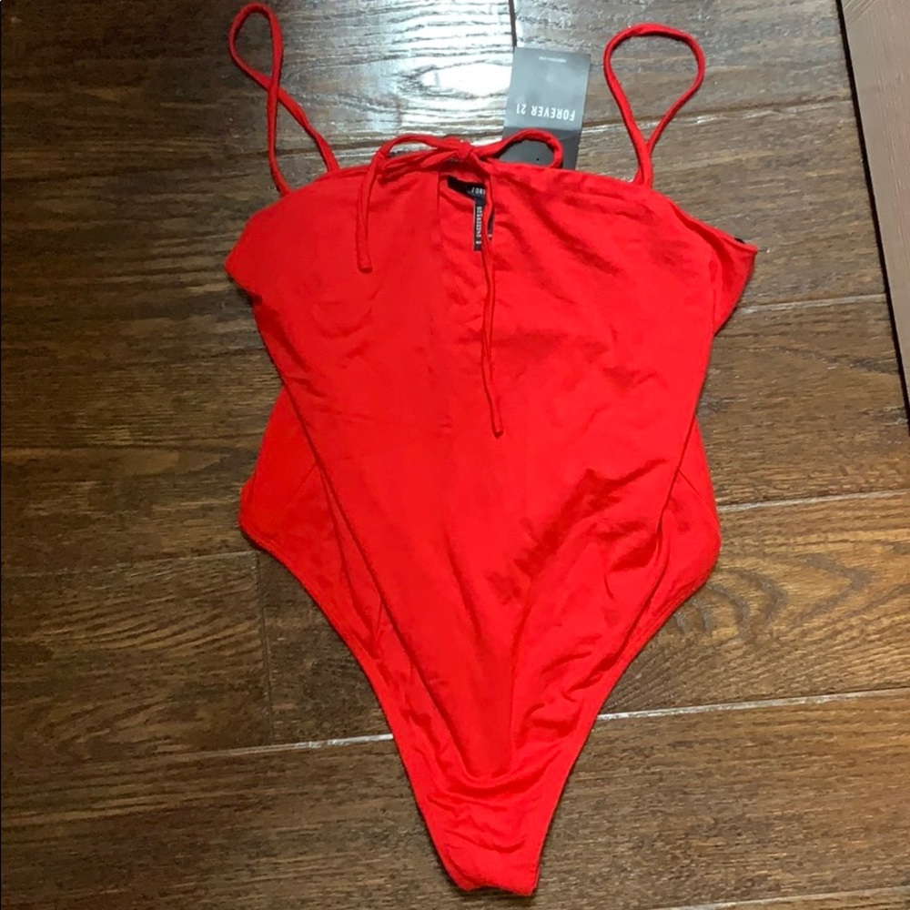 Red Forever 21 bodysuit